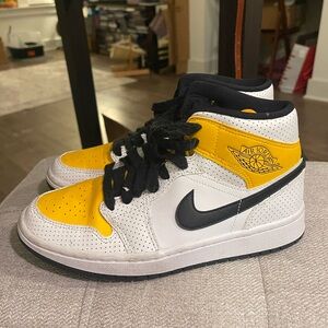 Nike Womens Air Jordan White and Yellow Sneakers